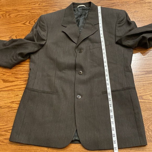 Backrach 3 piece pin striped 3 button wool suit made in Italy size 38R / 31W - Picture 12 of 17